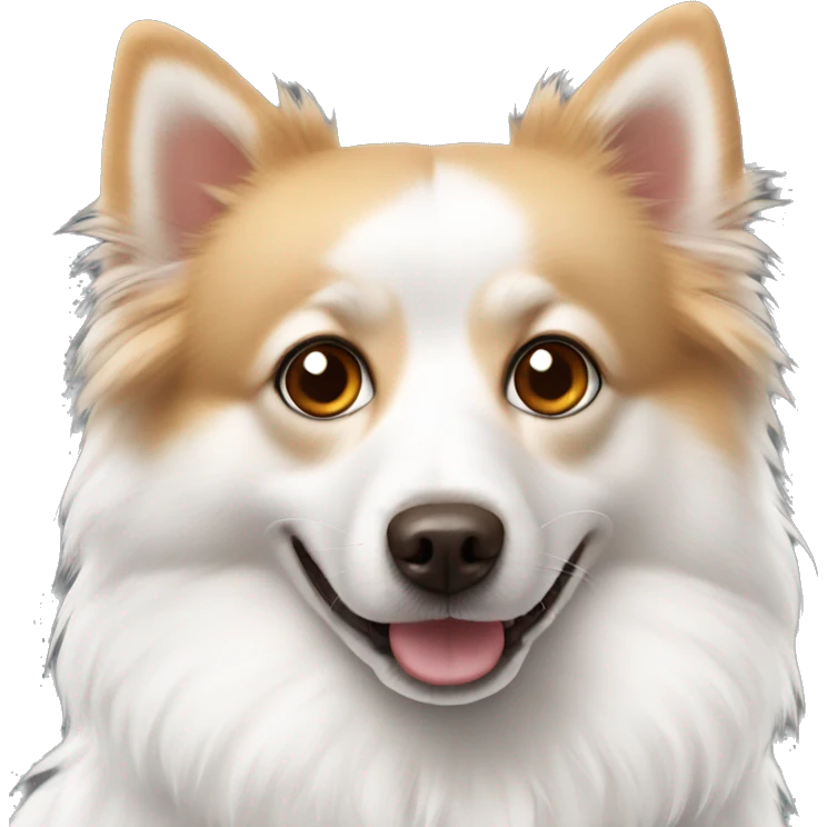 Dog White Spitz with Brown eyes emoji
