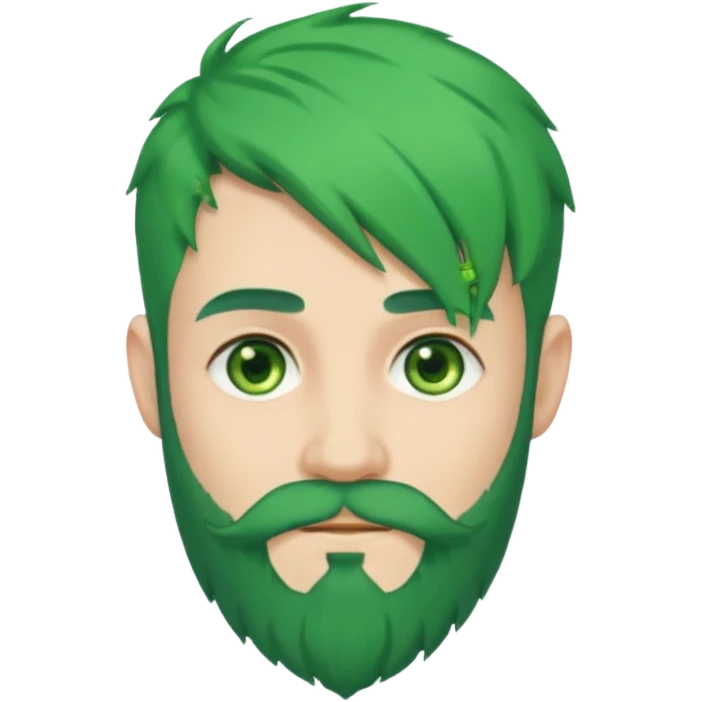 green hair and beard man emoji