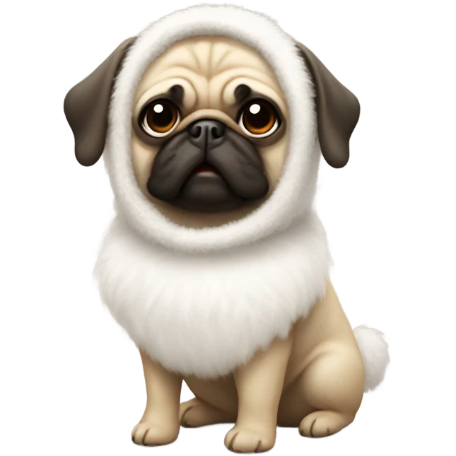 Pug in a bunny costume emoji