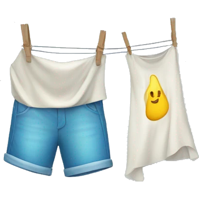 wet clothes on washing line  emoji