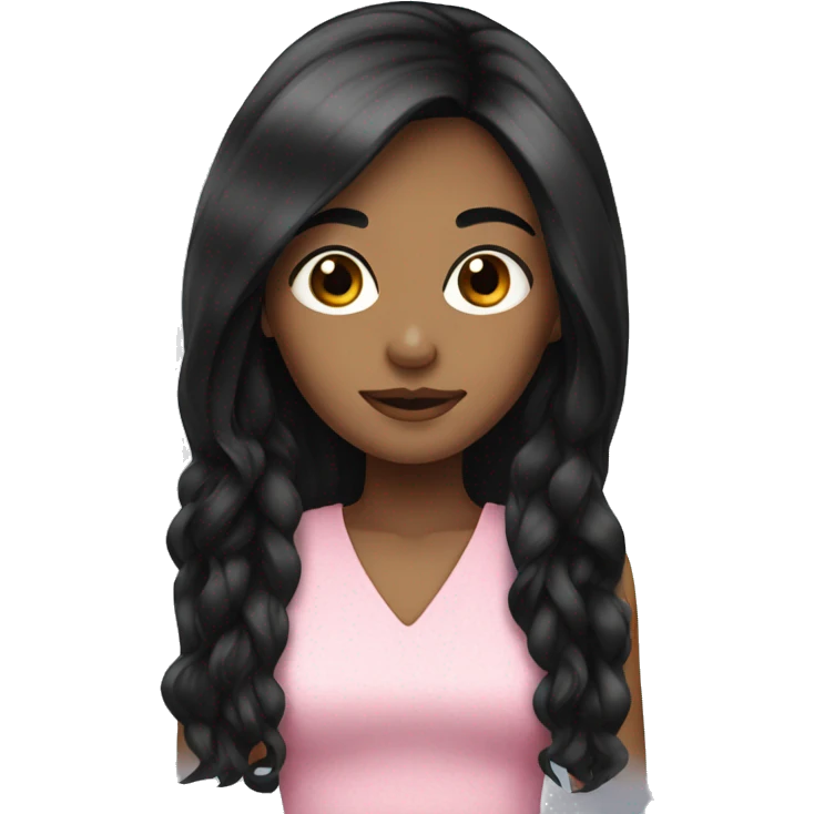girly girl with long black hair emoji