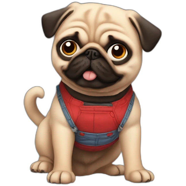 Chucky as a pug emoji