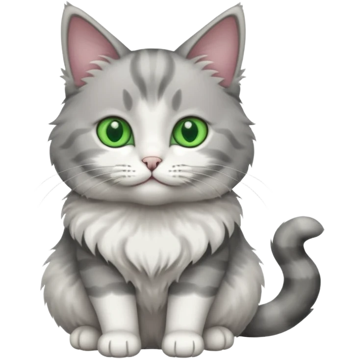 a grey and white cat emoji