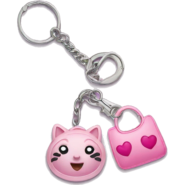 keychain with pink charms emoji