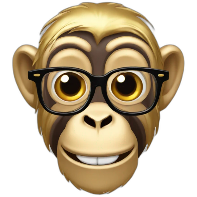 Monkey with Glasses and gold teeth ￼ emoji