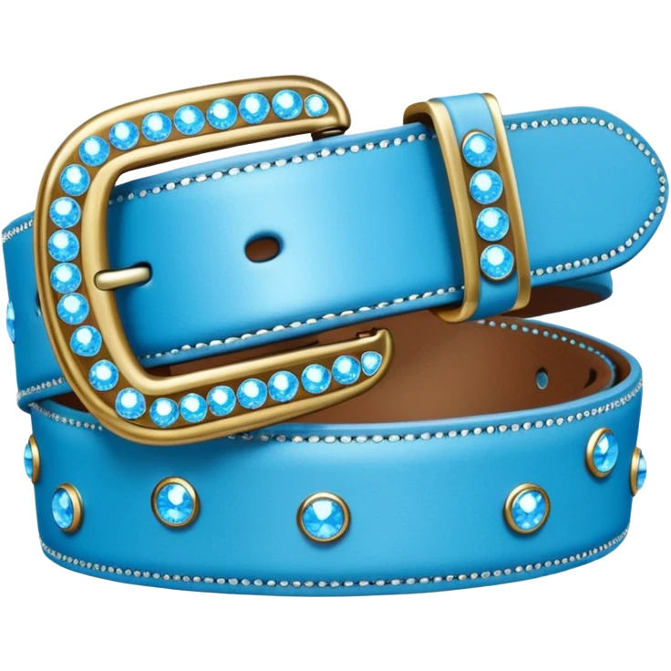 a bedazzled sky blue belt emoji