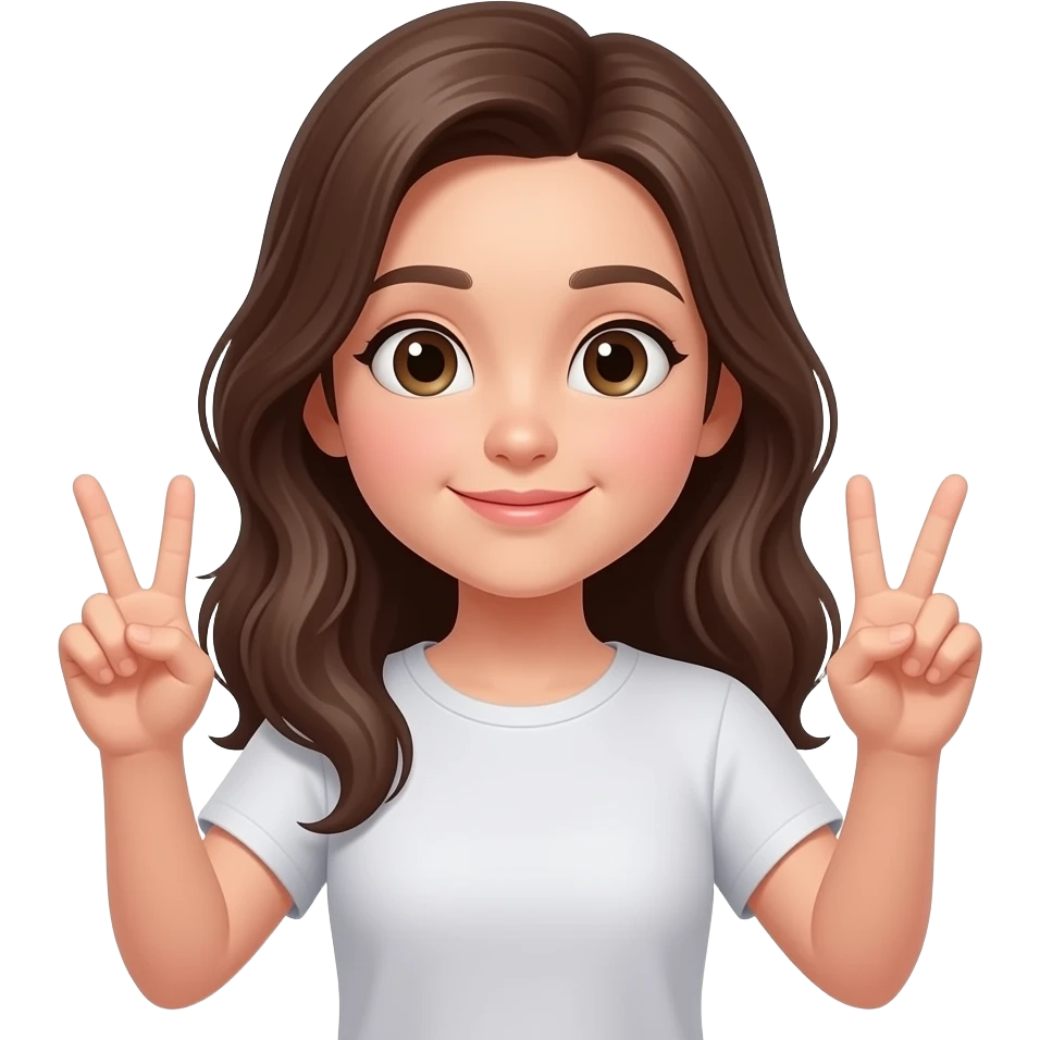 Girl doing 67 with hands emoji