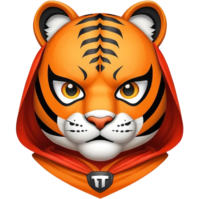 superhero tiger face with cape and mask for Twitch emote emoji