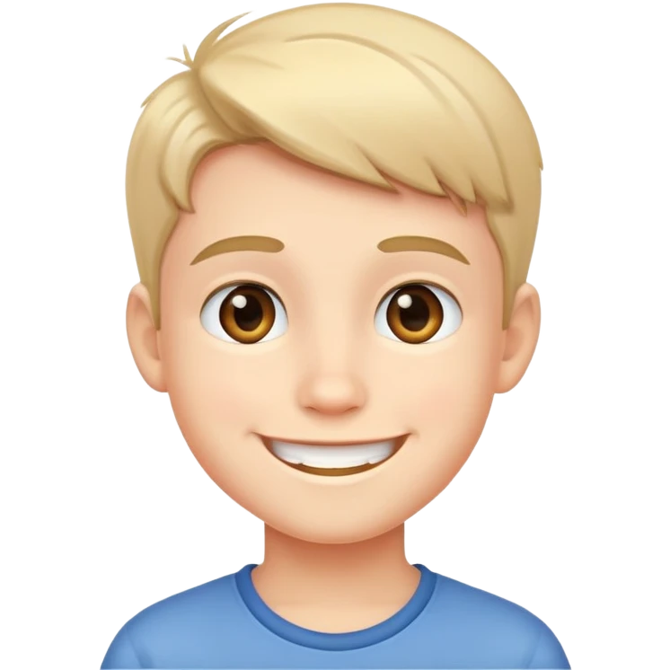 a cute boy with a smile emoji