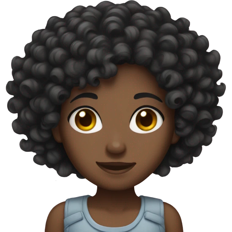 Black curly hair girl emoji