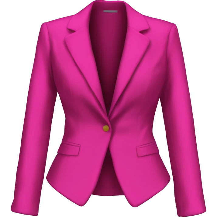 Realistic isolated open hot pink velvet feminine fashion blazer jacket. emoji