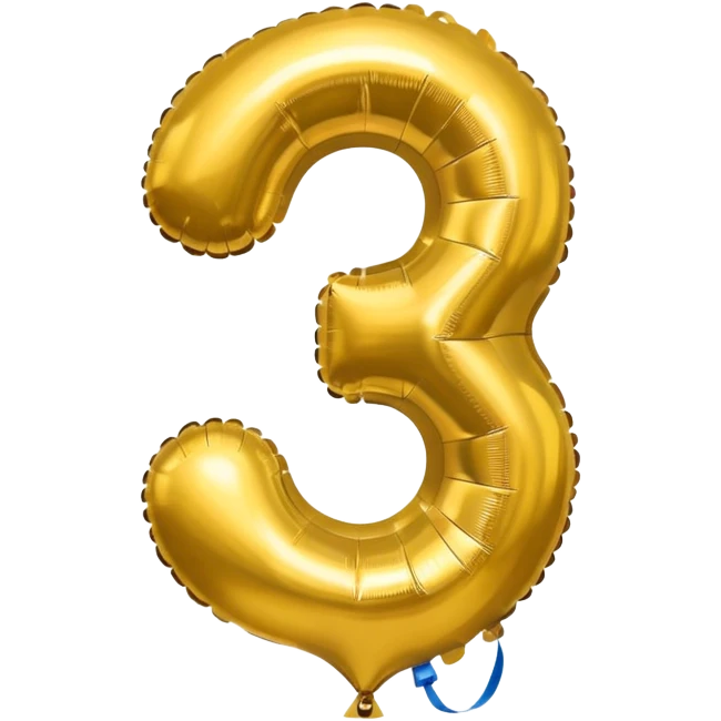Gold foil number 4 balloon emoji