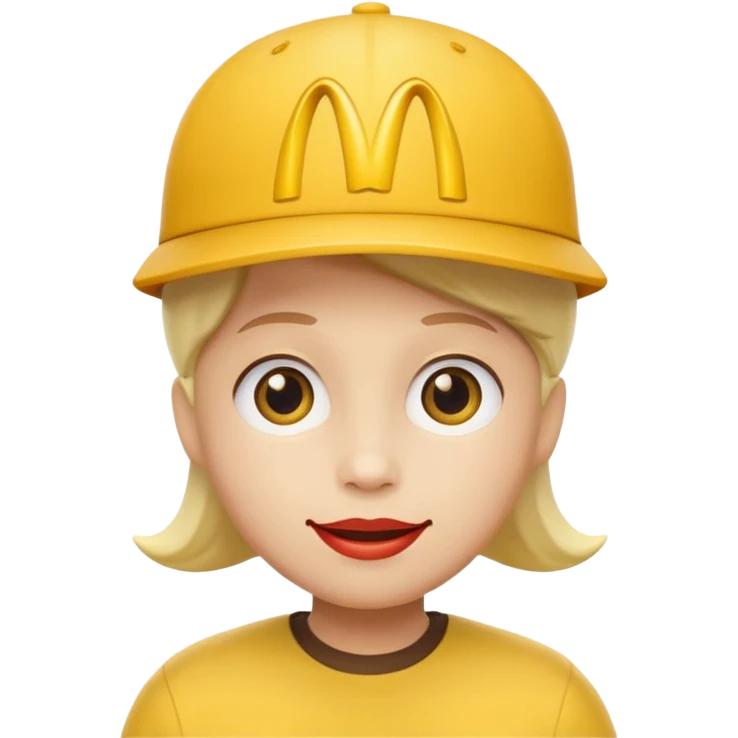 Yellow circle with a McDonald's hat not being a person emoji