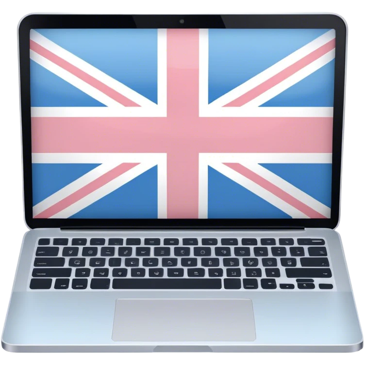 pastel laptop on the screen British flag emoji