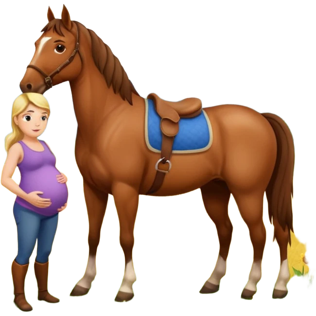 pregnant man  with horse emoji