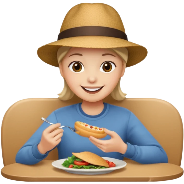 A smiley face eating out emoji