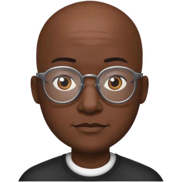 bald guy with glasses and black  emoji