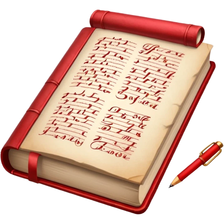 read books written in caligraphy in red letters emoji