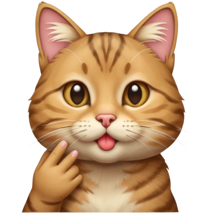 haz que un gato  esté lanzando un beso emoji