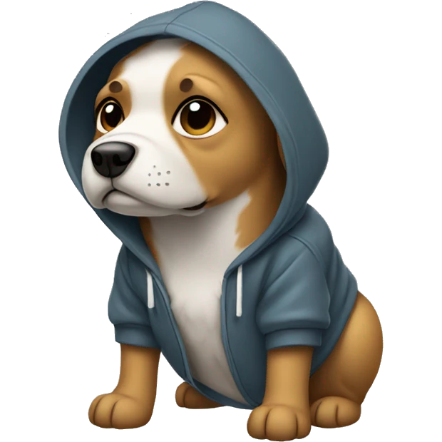 Dog wearing a hoodie emoji
