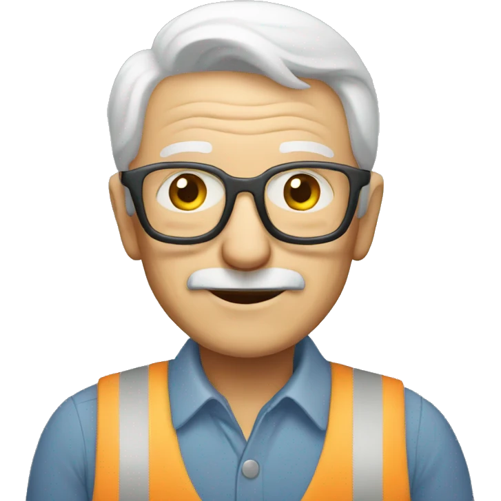 elderly man in engineering emoji