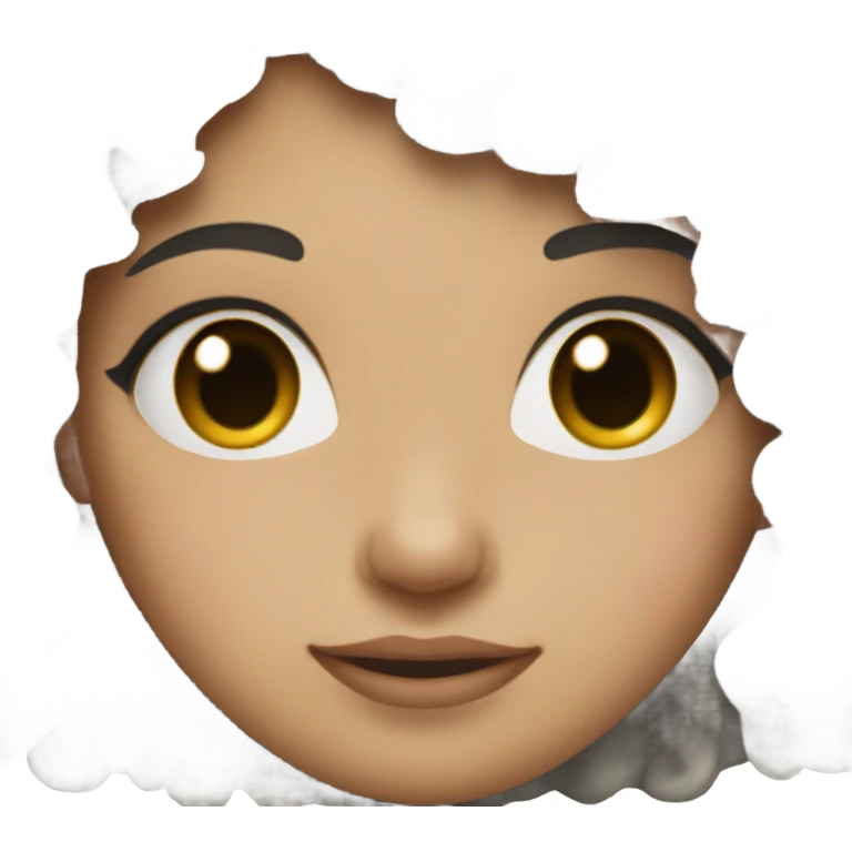 pretty girl with light skin and black curly hair emoji