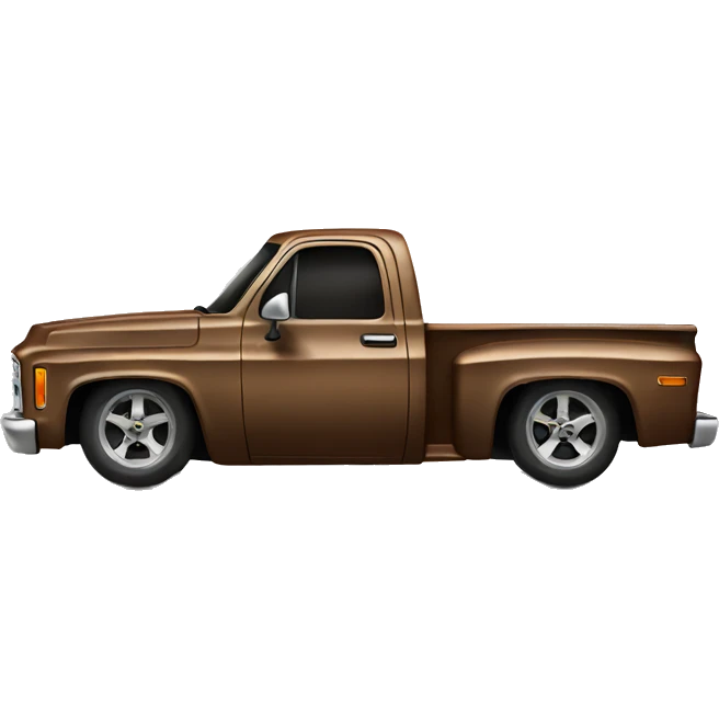 Lowered brown Chevy truck emoji