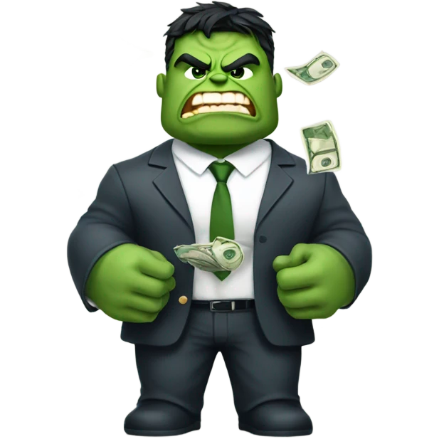 Hulk in business suit holding money  emoji
