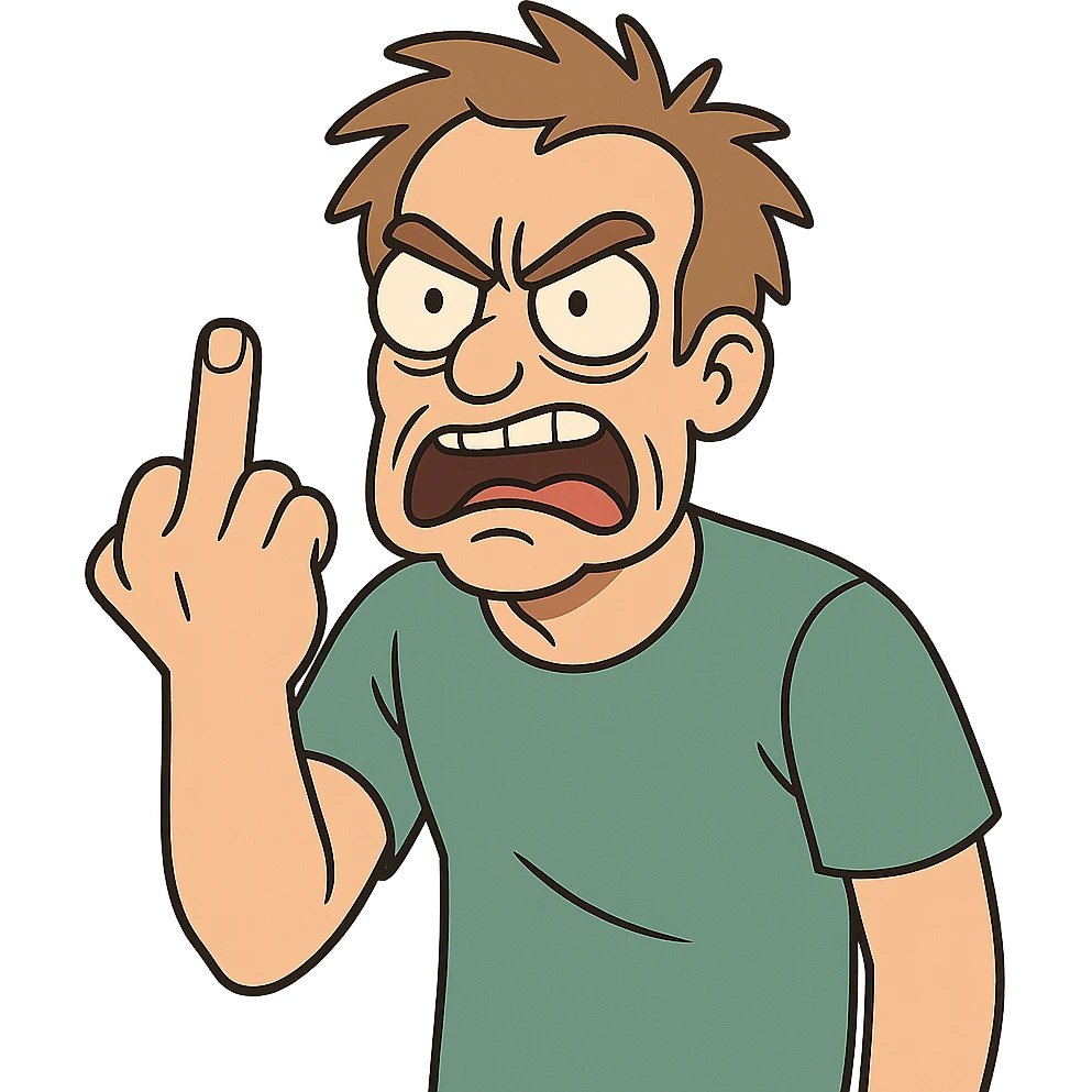 angry face showing middle finger emoji