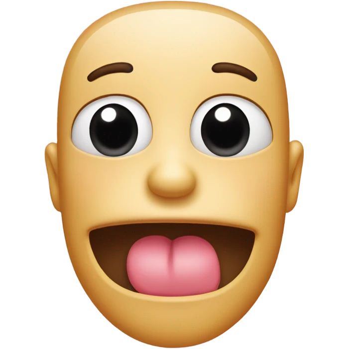 Straight face with tongue uit  emoji