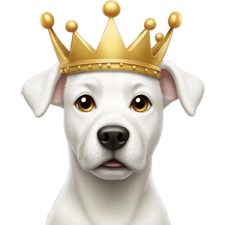 a white dog with a crown on his head emoji