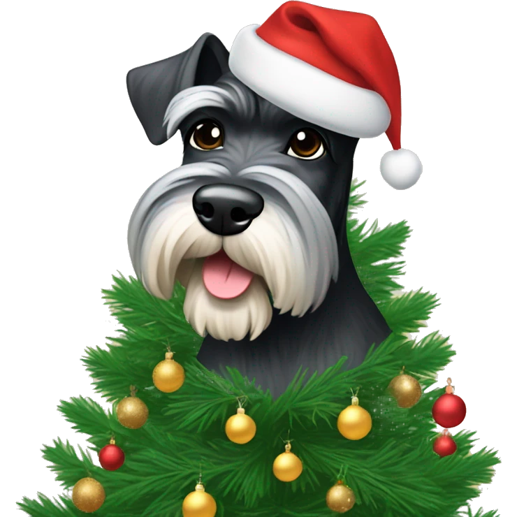 Schnauzer Christmas tree emoji