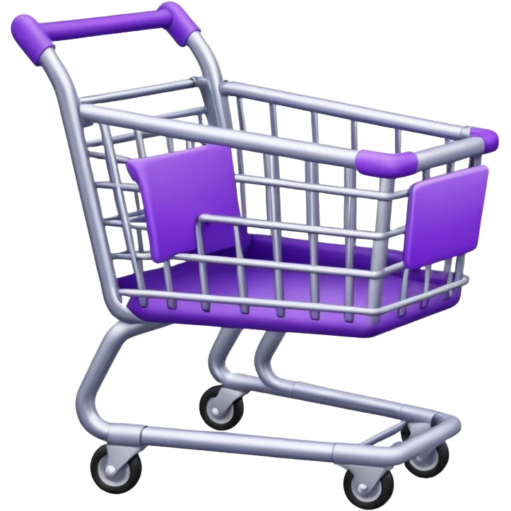 purple and silver shopping cart emoji