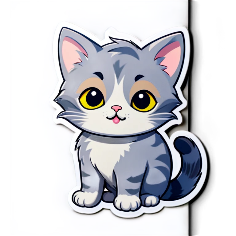 Cute gray kitty emoji