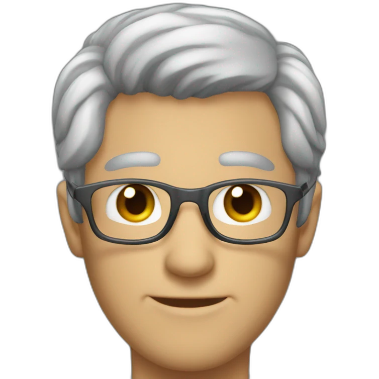men glasses grey hair no facial hair mid 30 emoji