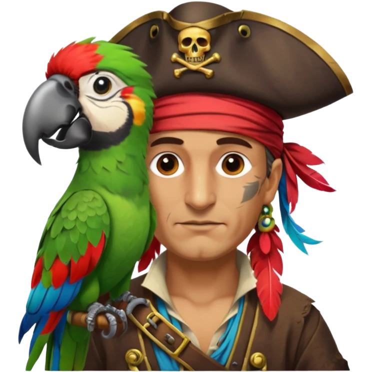 pirate and parrot emoji