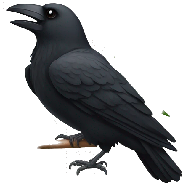 A crow smoking a marijuana joint emoji