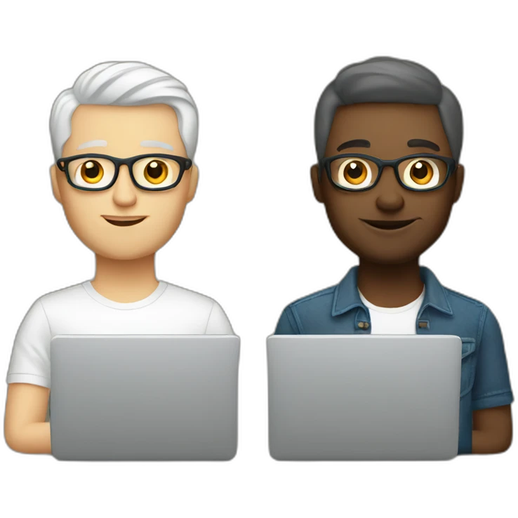 two white male designers with laptops emoji
