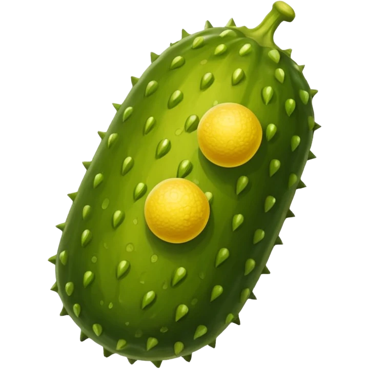 Single pickle with two balls emoji