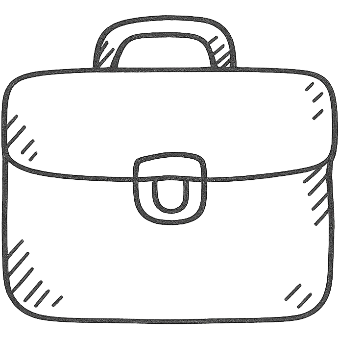 hand drawn outlined briefcase icon emoji