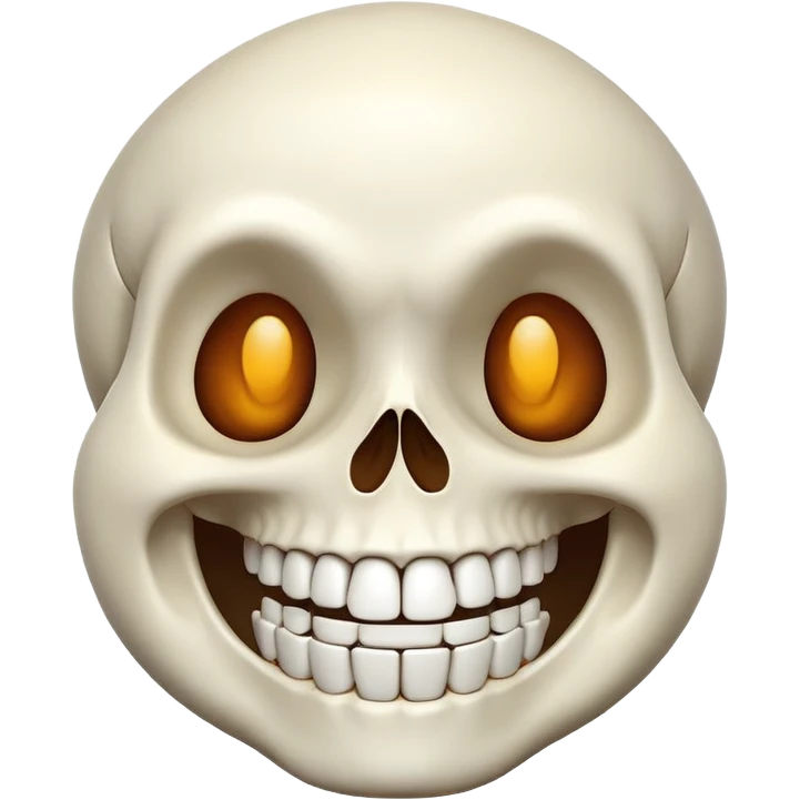 happy skull with big smile emoji