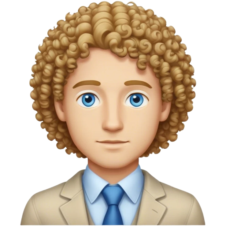crunchy white guy who works in venture capital, blue eyes, curly hair, late 20s emoji