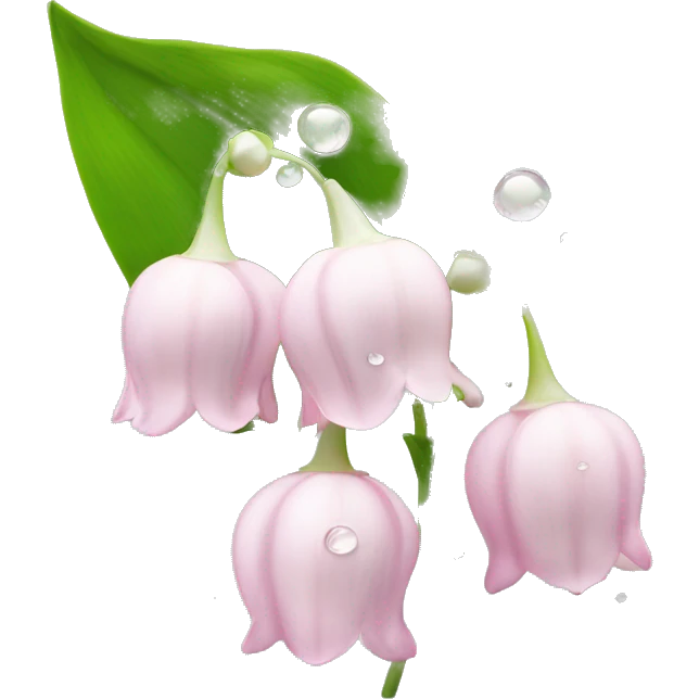 Light pink Lily of the valley flower with water droplets on the flower emoji