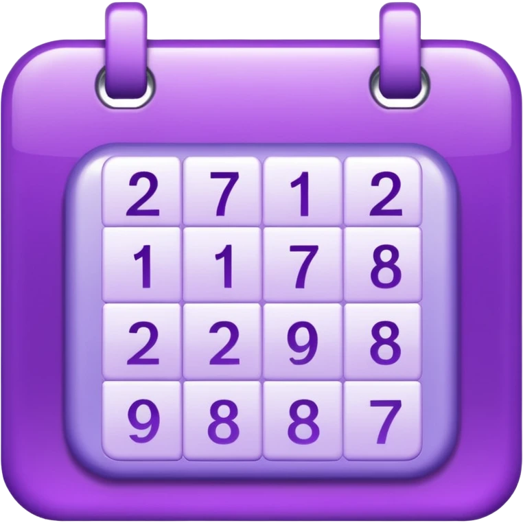 glitter purple and cian calendar emoji