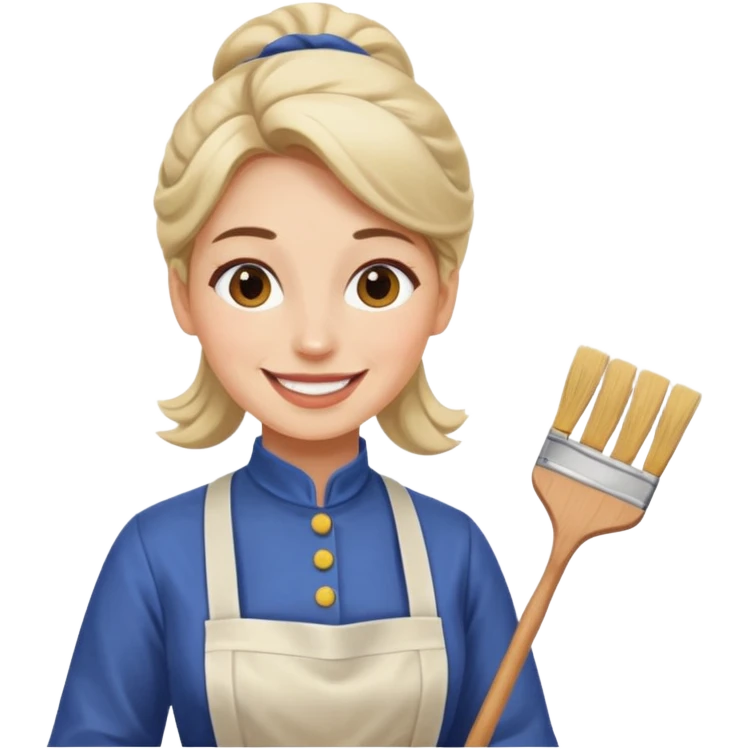 Hold. Women painting smilling tablier emoji