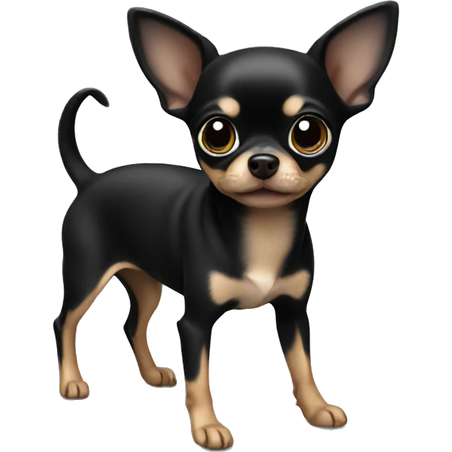 Small Black chihuahua  emoji