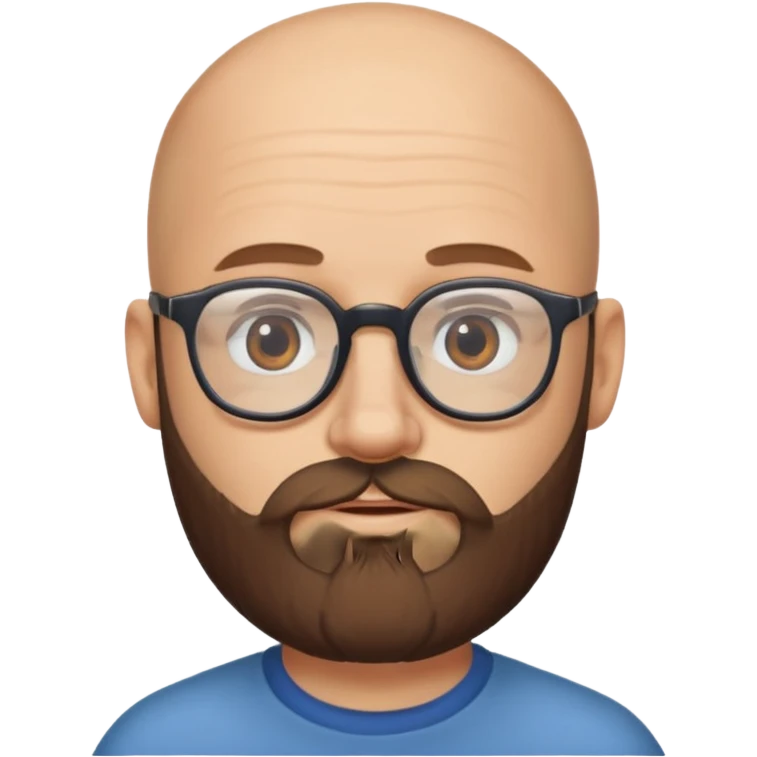 bald guy with glasses with boroda emoji