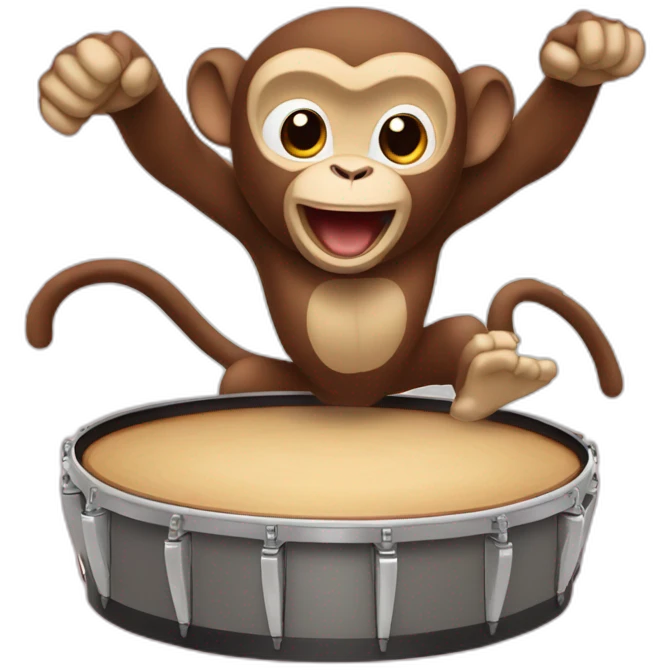 Jumping monkey that makes timpani collide emoji