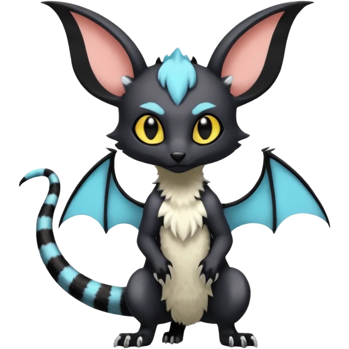 White Salandit-Umbreon-Genet-Noivern-Civet-Hybrid (Full body) emoji