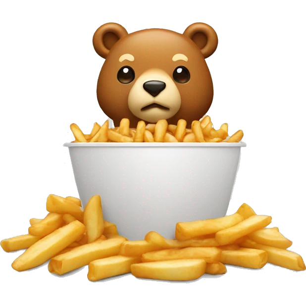 Poutine sur un ours emoji